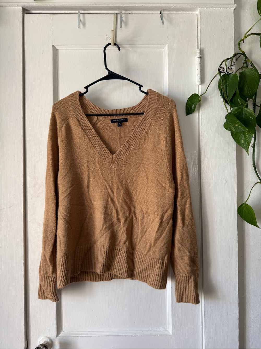 Banana Republic Women's V-Neck Sweater in Camel